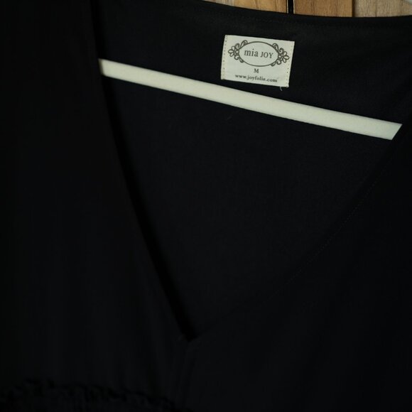 Joyfolie Long Sleeve V Neck Maxi Dress - Black - Picture 4 of 5